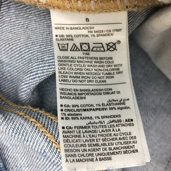 Old Navy Women's Flare Leg Jeans Higher High Rise Light Wash Fray Hems size 8 - Picture 7 of 8